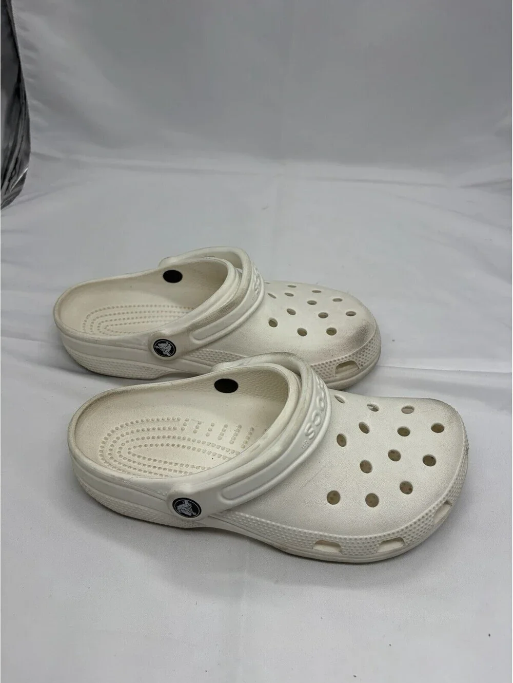 Crocs Classic Clog Men's White Slip-On Sandal w/ Heel Strap US men 5 women 7
